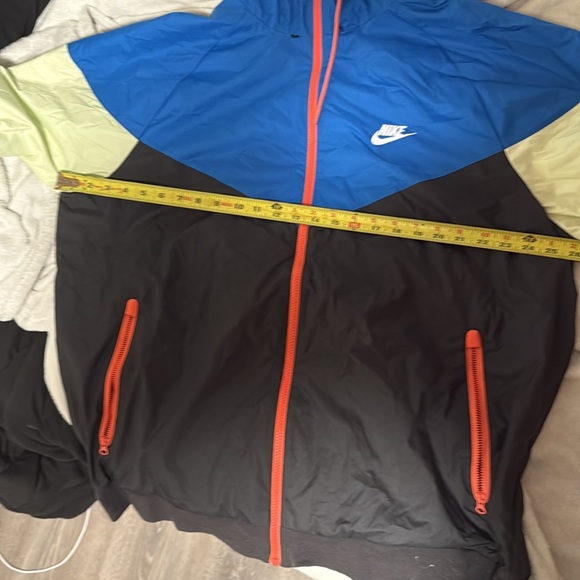 Nike Mens Sportswear Woven Windbreaker Jacket Black Signal Blue Sz LG AT5270-015 - Picture 10 of 10